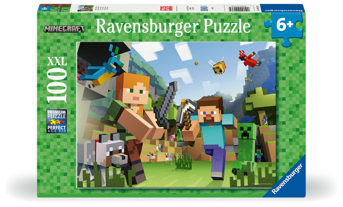 Ravensburger Minecraft Gifts for Boys and Girls Age 6 Years Up - 100 Piece Jigsaw Puzzle - 2025 Edition