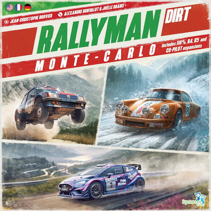 Synapses Games | Rallyman: Dirt Monte Carlo | Expansion | Dice Rolling Board Game | Push Your Luck Game |Ages 14+ | 1 to 6 Players | 60+ Minutes
