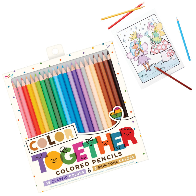 Color Together Buntstifte, 24 Stück (18 klassische und 6 Hautfarben