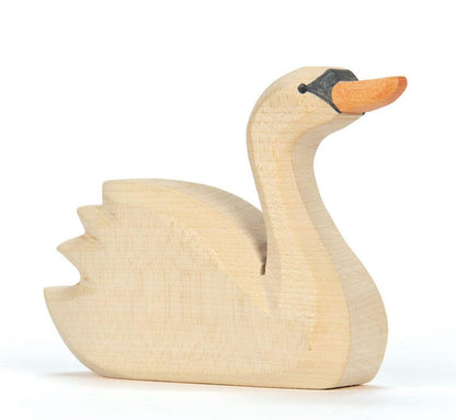 Ostheimer - 15902 - Schwan, Kopf hoch, Holz, Handarbeit, 8,2cm x 6,5cm x 2,5cm