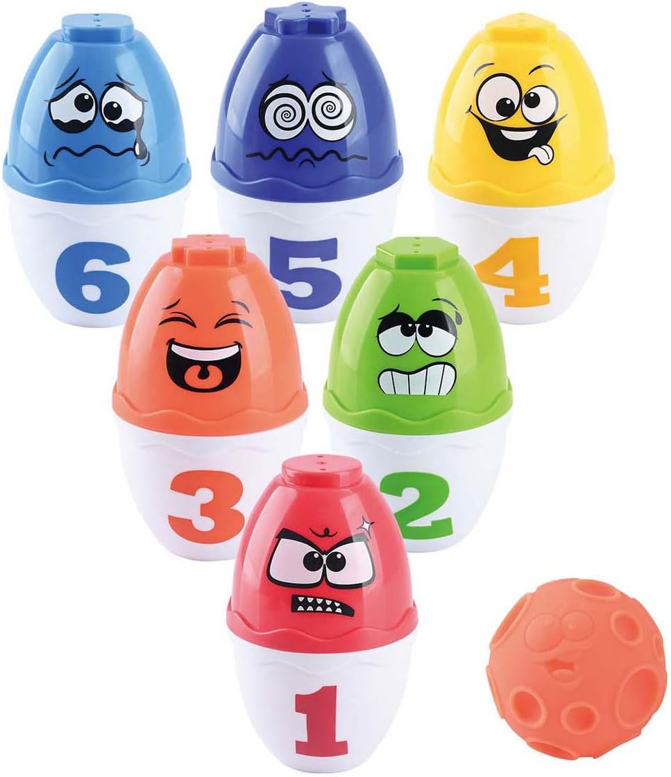 Play Bowling Set Toy with Faces - Colourful Children's Game