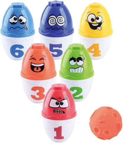 Play Bowling Set Toy with Faces - Colourful Children's Game