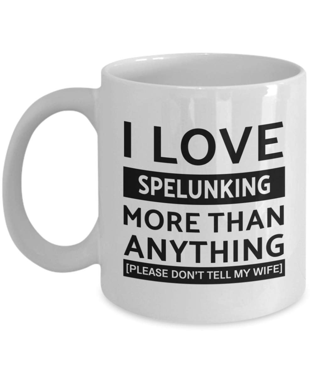 Spelunking Mok - Ik hou meer dan alles - grappige nieuwigheid keramische koffie & thee cup coole cadeaus voor mannen of vrouwen met geschenkdoos