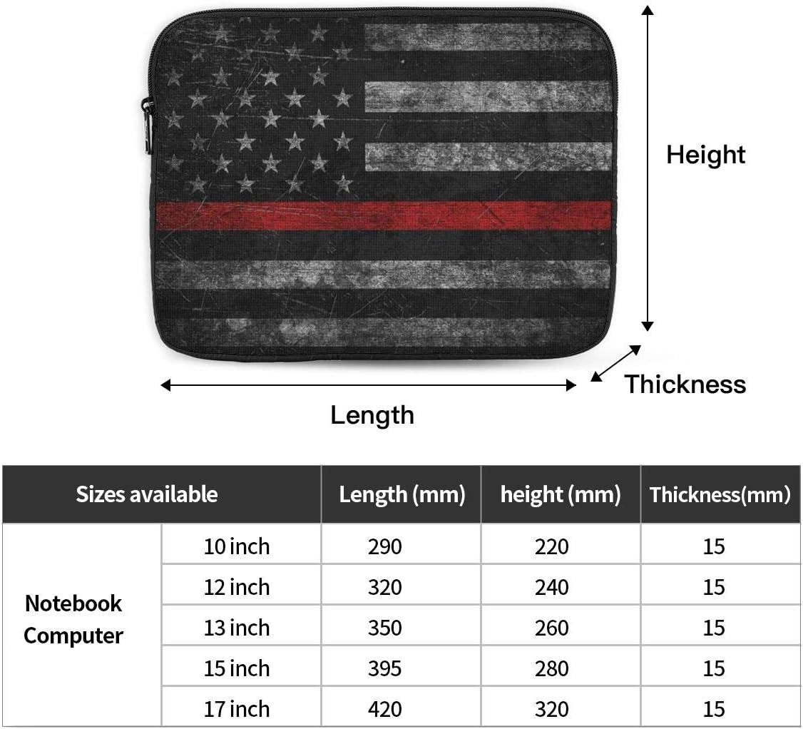 Borsa per computer portatile con bandiera americana, sottile linea rossa, assorbe urti e vibrazioni, adatta per la maggior parte dei modelli di computer