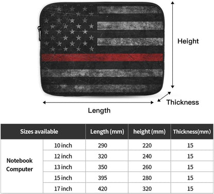 Borsa per computer portatile con bandiera americana, sottile linea rossa, assorbe urti e vibrazioni, adatta per la maggior parte dei modelli di computer