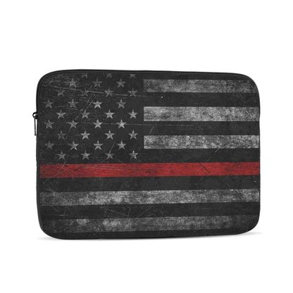 Borsa per computer portatile con bandiera americana, sottile linea rossa, assorbe urti e vibrazioni, adatta per la maggior parte dei modelli di computer