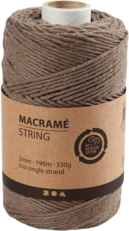 Creativ Company - Macrame Koord Lichtbruin 198m