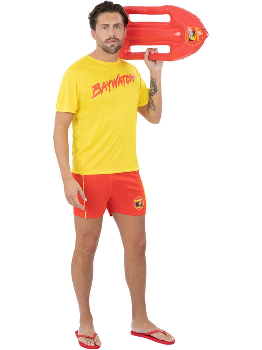 Smiffys Baywatch Instant Kit T-Shirt & Inflatable Float, Officially Licensed Baywatch Fancy Dress, Adult Dress Up Accessories