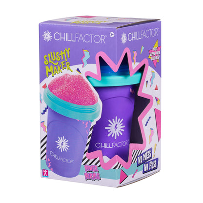 Chill Factor Color Shock Slushy Maker Power Purple - Reusable Slushy Maker Cup Homemade Slushies Squeeze Cup Slushy Maker Kitchen Toy
