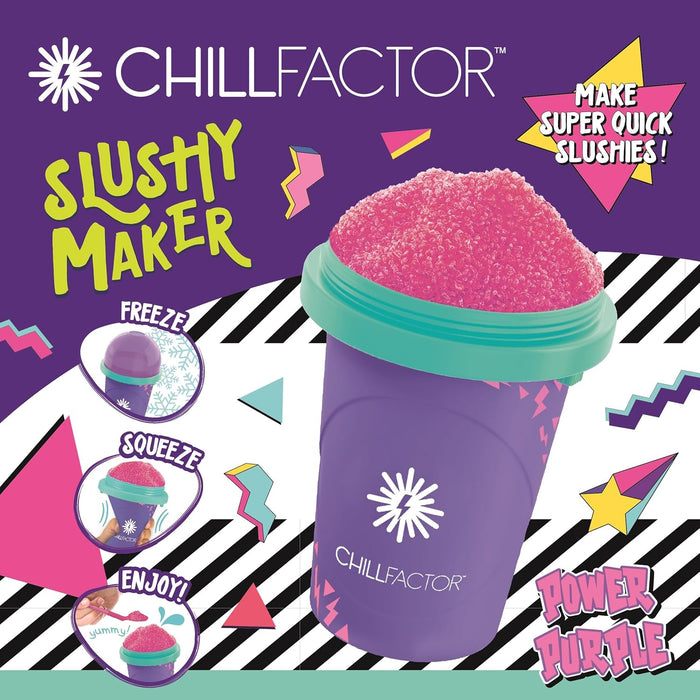 Chill Factor Colour Shock slushy maker Power Purple - Reusable slushy maker cup, homemade slushies. Squeeze cup slushy maker Kitchen toys