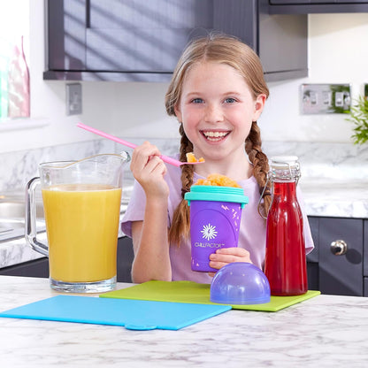 Chill Factor Color Shock Slushy Maker Power Purple - Reusable Slushy Maker Cup Homemade Slushies Squeeze Cup Slushy Maker Kitchen Toy