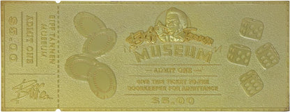 Back to The Future Limited Edition 24k Gold Plated Biff Tannen Museum Entrance Ticket