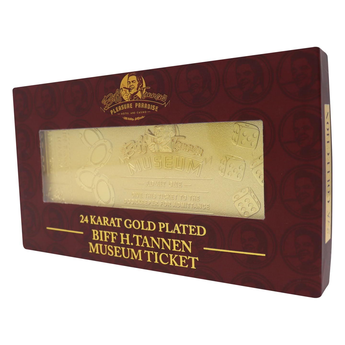 Back to The Future Limited Edition 24k Gold Plated Biff Tannen Museum Entrance Ticket