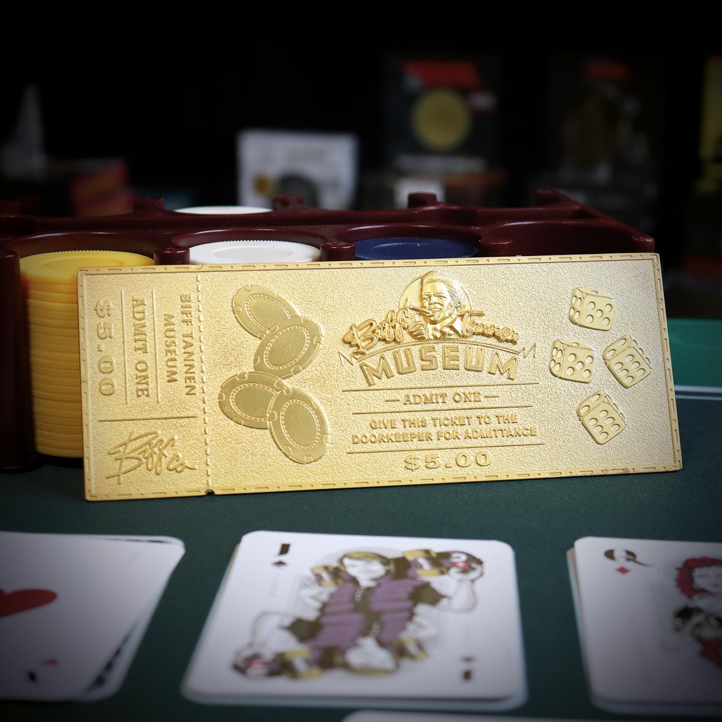 Back to The Future Limited Edition 24k Gold Plated Biff Tannen Museum Entrance Ticket