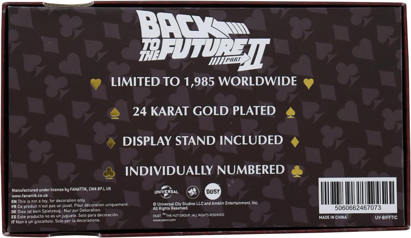 Back to The Future Limited Edition 24k Gold Plated Biff Tannen Museum Entrance Ticket