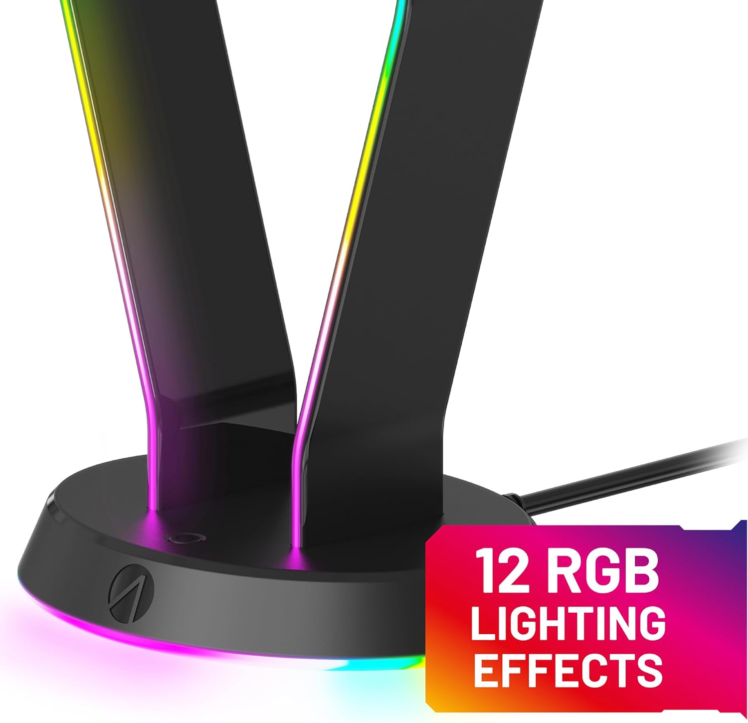 STEALTH LED Light Up Gaming Headset Stand in Black for PS4, PS5, XBOX, Switch and PC - USB Powered with 12 RGB Effects
