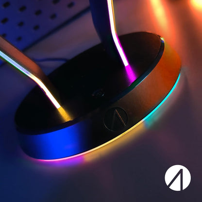 STEALTH LED Light Up Gaming Headset Stand in Black for PS4, PS5, XBOX, Switch and PC - USB Powered with 12 RGB Effects