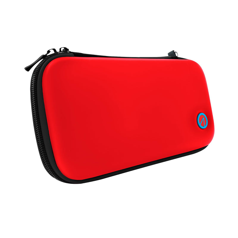 STEALTH Neon Red and Blue Hard-Shell Premium Travel Case Compatible with Nintendo Switch, Switch Lite & Switch OLED - with Soft Cotton Lining Protection and Velcro Storage