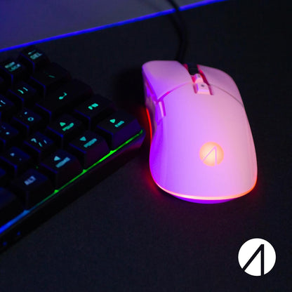 STEALTH Pastel Pink LED Light-Up 7-Button Gaming Mouse - Compatible with Gaming Consoles & PC