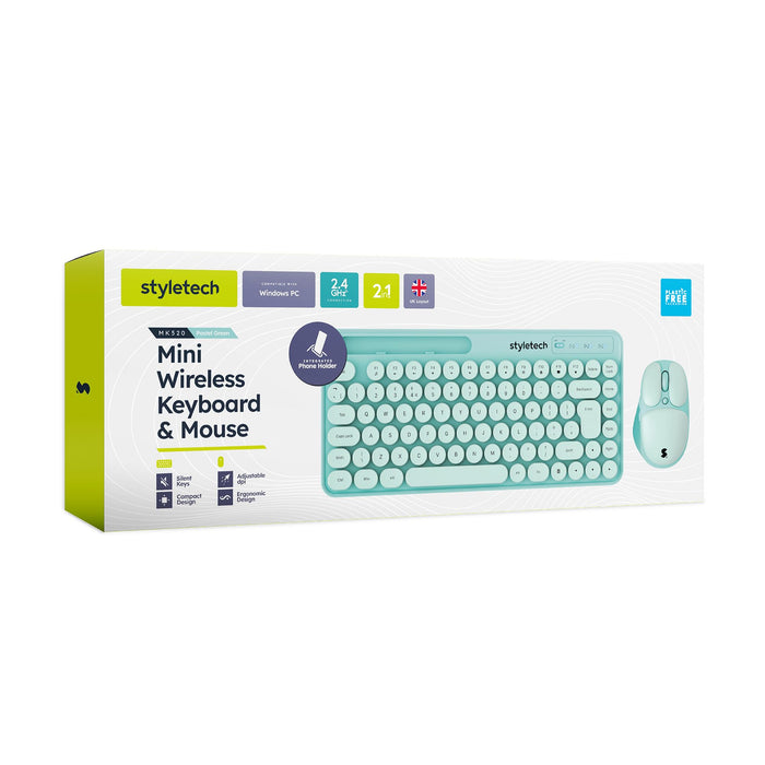 Styletech Wireless Pastel Keyboard and Mouse Bundle