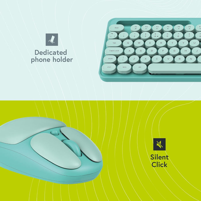 Styletech Wireless Pastel Keyboard and Mouse Bundle