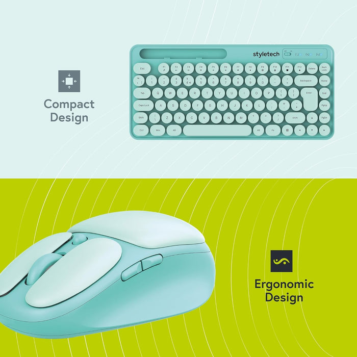 Styletech Wireless Pastel Keyboard and Mouse Bundle