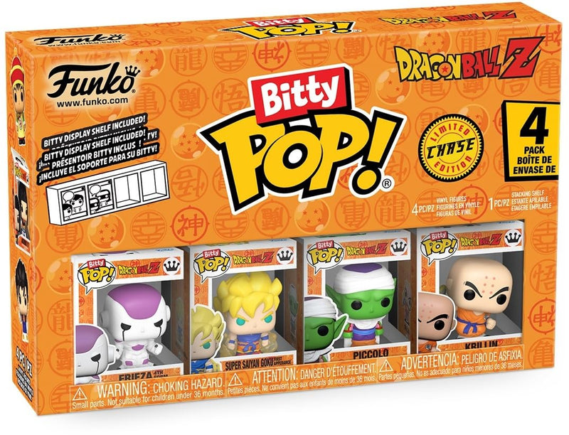 Funko Bitty POP Dragon Ball Z - Frieza, 4-Pack and A Surprise Mystery Mini Figure - 0.9 Inch (2.2 Cm) - Dragon Ball Collectable - Stackable Display Shelf Included - Gift Idea - Party Bags Stocking