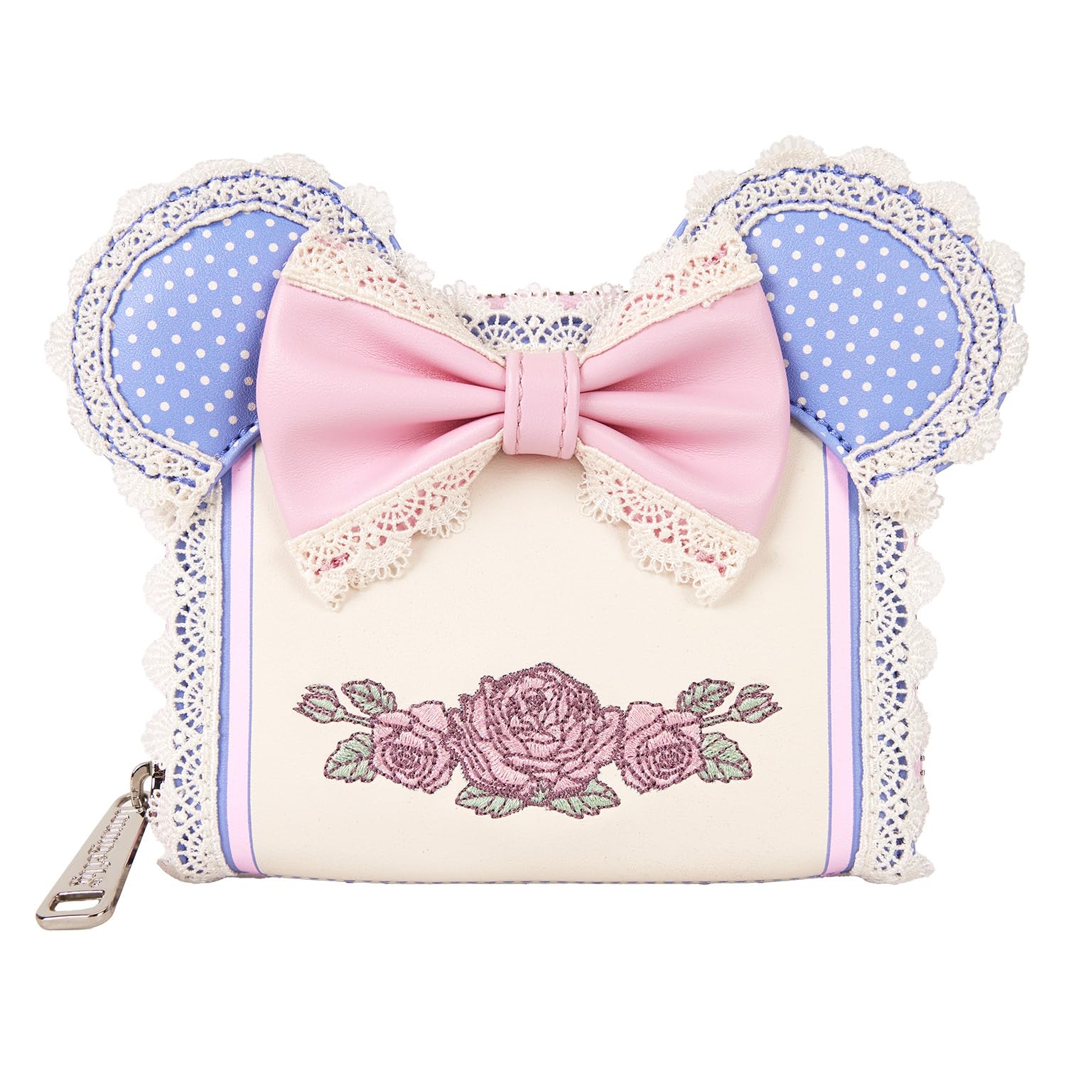 Loungefly Disney Minnie Floral And Lace Ears Zip Around Wallet (Wdwa3269)