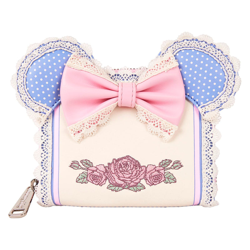Loungefly Disney Minnie Floral And Lace Ears Zip Around Wallet (Wdwa3269)