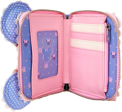 Loungefly Disney Minnie Floral And Lace Ears Zip Around Wallet (Wdwa3269)