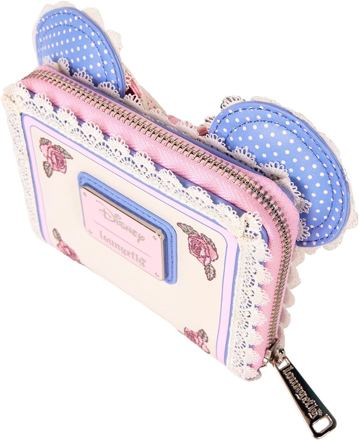 Loungefly Disney Minnie Floral And Lace Ears Zip Around Wallet (Wdwa3269)