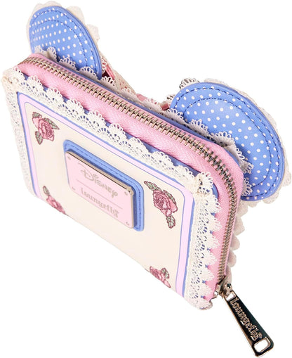 Loungefly Disney Minnie Floral And Lace Ears Zip Around Wallet (Wdwa3269)