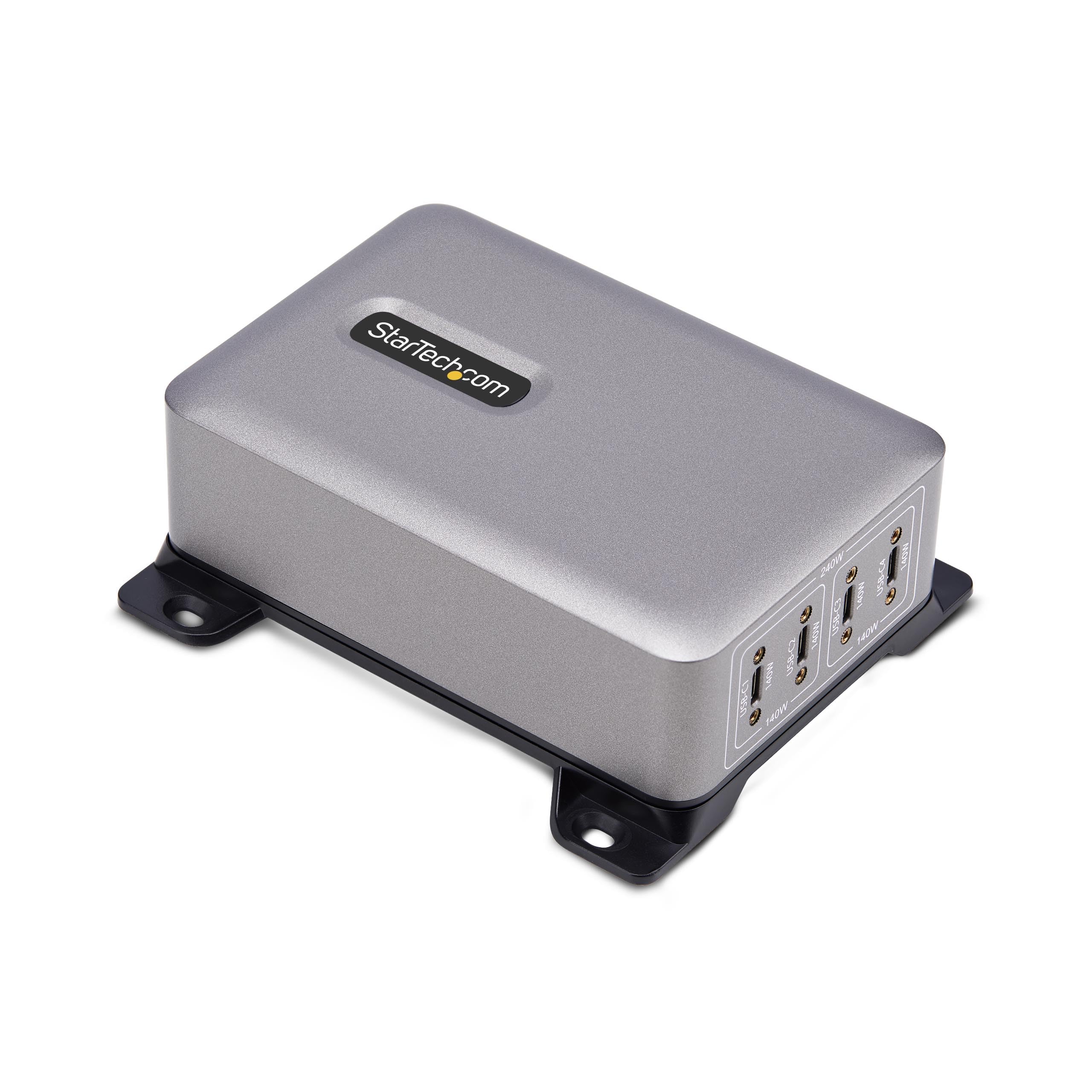 StarTech.com 424DUK-USB-C-CHARGER Caricabatterie per dispositivi mobili Universale Grigio AC Ricarica rapida Interno (4-PORT USB-C CHARGER - 240W TOTAL SINGLE PORT 140W EPR