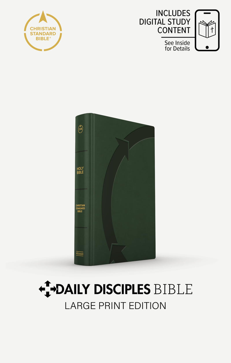 CSB Daily Disciples Bible, Large Print, Olive LeatherTouch, International Edition