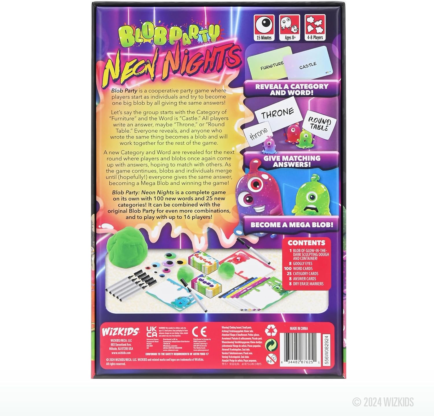 Blob Party: Neon Nights | Board Game | Co-op Party Game