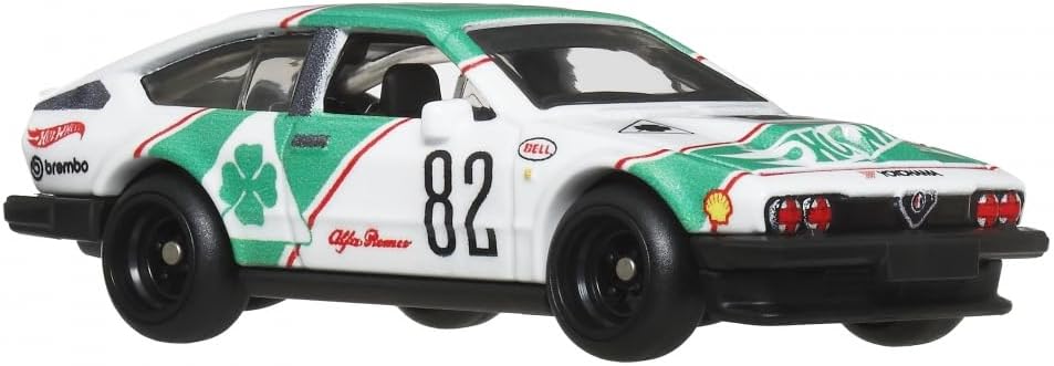 Hot Wheels JBL16 Boulevard Alfa Romeo GTV6 3.0 Vehicle Toy, Mini Car, 3 Years Old and Up, Green