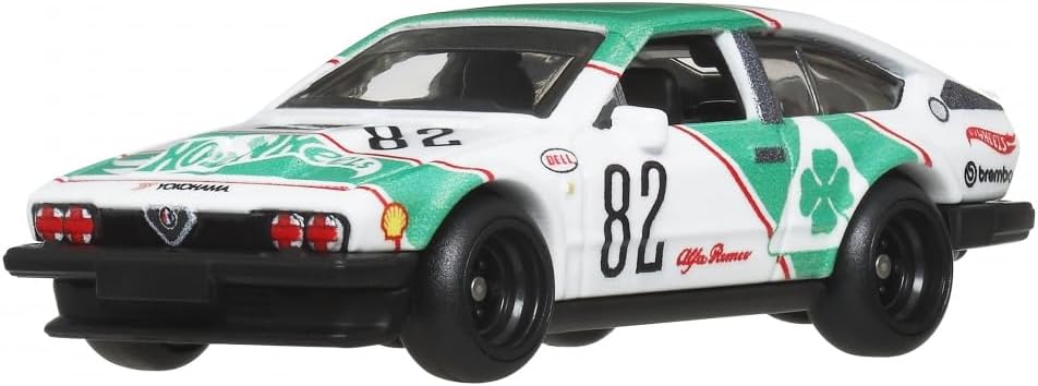 Hot Wheels JBL16 Boulevard Alfa Romeo GTV6 3.0 Vehicle Toy, Mini Car, 3 Years Old and Up, Green