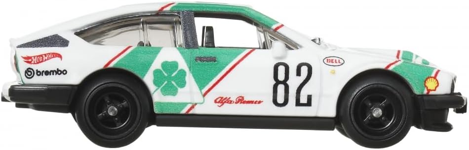 Hot Wheels JBL16 Boulevard Alfa Romeo GTV6 3.0 Vehicle Toy, Mini Car, 3 Years Old and Up, Green