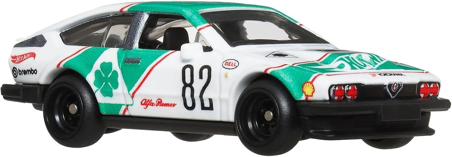 Hot Wheels JBL16 Boulevard Alfa Romeo GTV6 3.0 Vehicle Toy, Mini Car, 3 Years Old and Up, Green