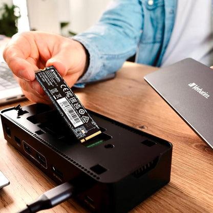 Verbatim Vi5000 NVMe M.2 - Unidad SSD Interna con 512 GB de Almacenamiento de Datos e Interfaz PCIe Gen 4, Unidad de Estado sólido para PC de Juegos y PlayStation 5, Color Negro