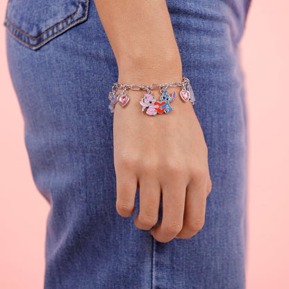 Disney Stitch & Angel Charm-Armband, Einheitsgröße, Goldimitat, Kein Edelstein