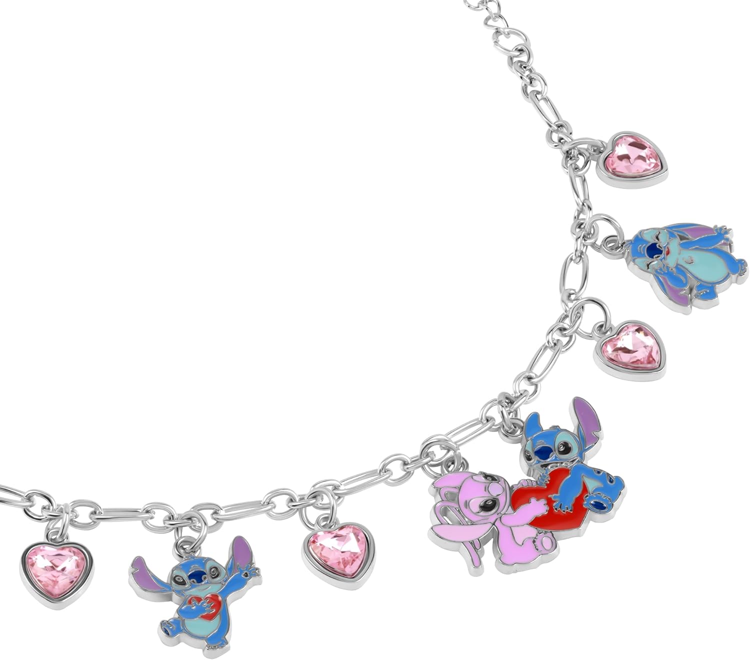Disney Stitch & Angel Charm-Armband, Einheitsgröße, Goldimitat, Kein Edelstein