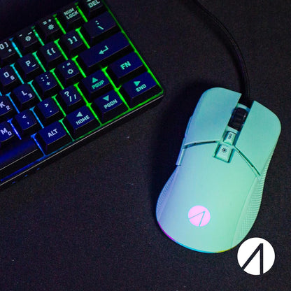 STEALTH Pastel Green LED Light-Up 7-Button Gaming Mouse - Comaptible with Gaming Consoles and PC