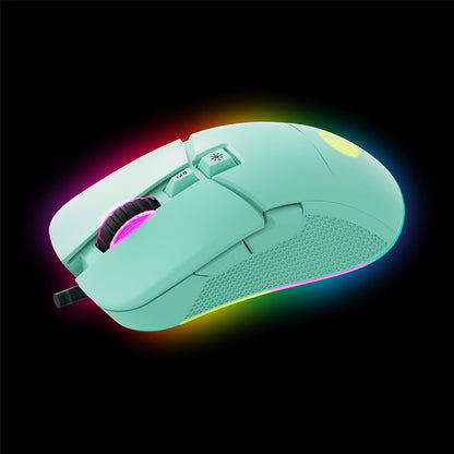 STEALTH Pastel Green LED Light-Up 7-Button Gaming Mouse - Comaptible with Gaming Consoles and PC