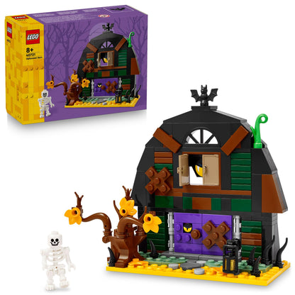 LEGO Halloween Barn - Play & Display Toy with a Skeleton Minifigure and Spooky Accessories incl. a Bat & Lamps - Creative Gift for 8+ Year Old Boys and Girls - 40721