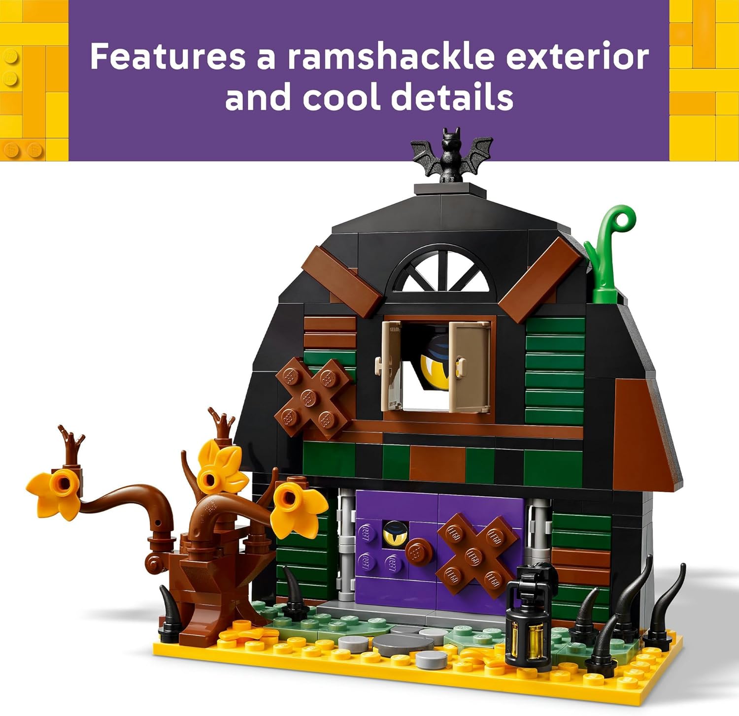 LEGO Halloween Barn - Play & Display Toy with a Skeleton Minifigure and Spooky Accessories incl. a Bat & Lamps - Creative Gift for 8+ Year Old Boys and Girls - 40721