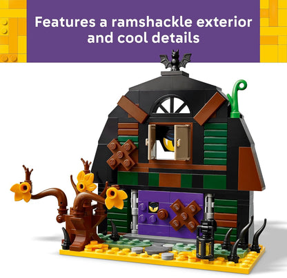 LEGO Halloween Barn - Play & Display Toy with a Skeleton Minifigure and Spooky Accessories incl. a Bat & Lamps - Creative Gift for 8+ Year Old Boys and Girls - 40721