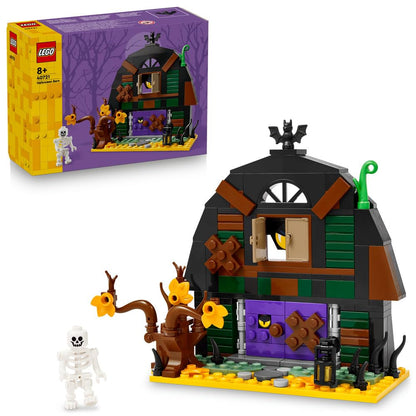 LEGO Halloween Barn - Play & Display Toy with a Skeleton Minifigure and Spooky Accessories incl. a Bat & Lamps - Creative Gift for 8+ Year Old Boys and Girls - 40721