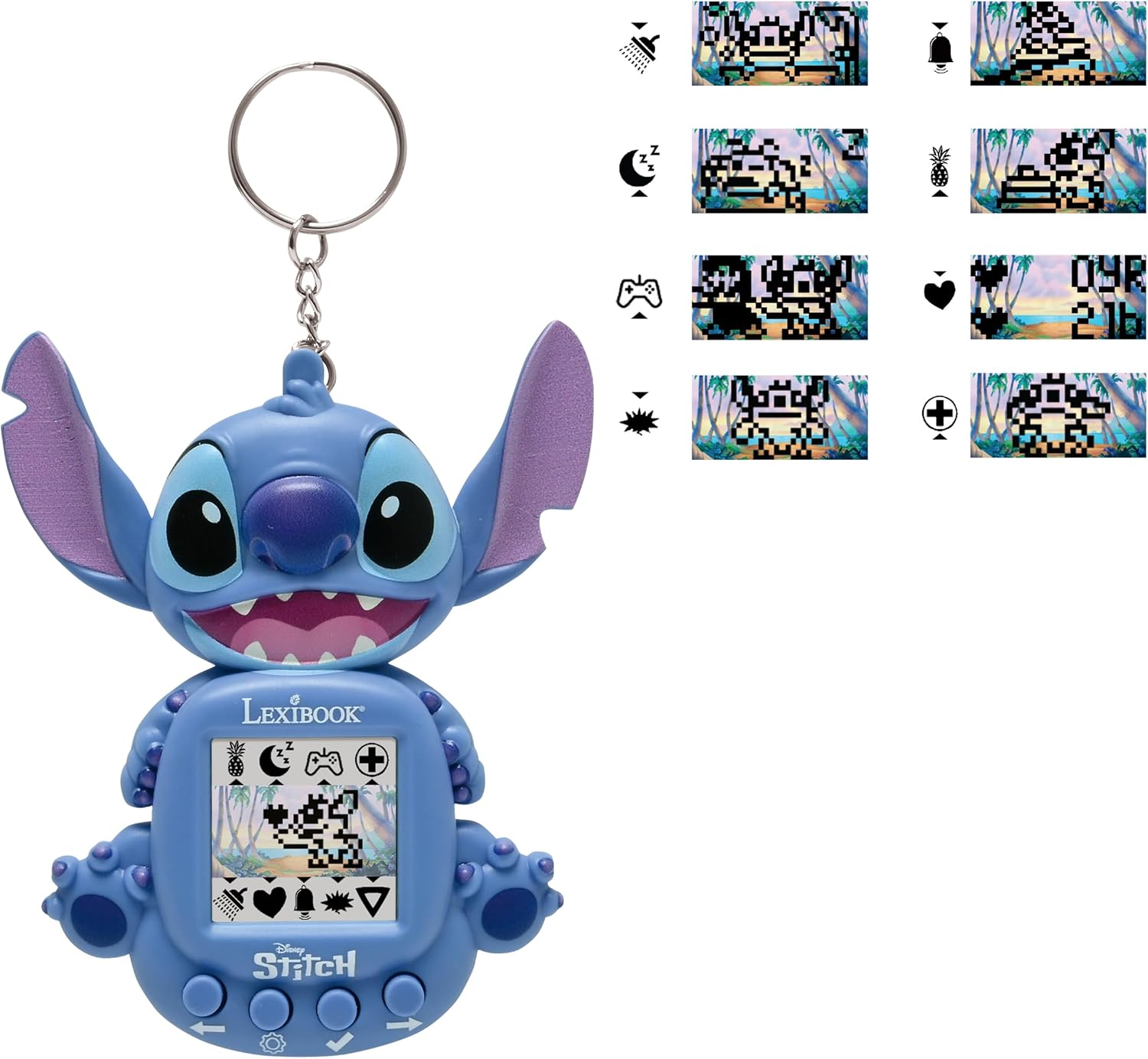Lexibook, Disney Stitch, My Best-e, Console di gioco portatile, Compagno interattivo ed educativo per bambini, 8 categorie di giochi, Schermo colorato, Blu, JLMB10D