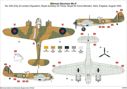 Airfix - 1/72 Bristol Blenheim Mk.IF - Plastik-Modellbau - Maßstab: 1:72